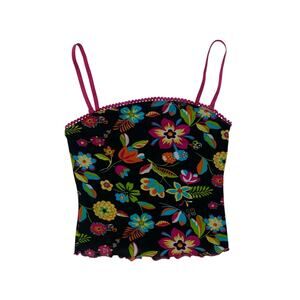 Y2k Guess Floral Mesh Strappy Camisole